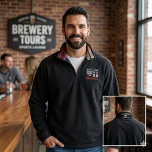 Subway Series 2000 Men's Fleece Jacket XL 1/4 Zip Embroidered Black Vintage